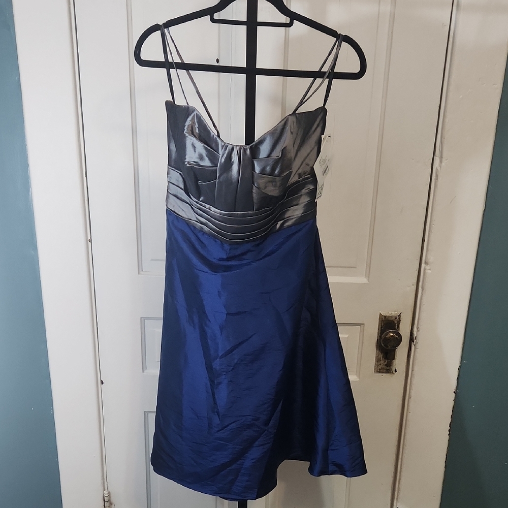Wtoo Blue and Silver Mini Dress